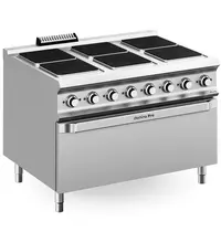 MBM Italy Fornuis + Maxi Oven | DOMINA PRO 900 | Elektrisch | 6 Kookpunten (300x300) + Oven | 30kW (400V) | 1200x900x850(h)mm