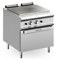 MBM Italy Doorkookplaat + Oven | DOMINA PRO 900 | Gas | 12kW + 2/1 GN Oven (7kW) | Piëzo Ontsteking | 800x900x850(h)mm