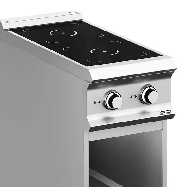 Inductiefornuis | DOMINA PRO 900 | 2 Kookpunten | 10kW (400V) | Open Onderkast | 400x900x850(h)mm