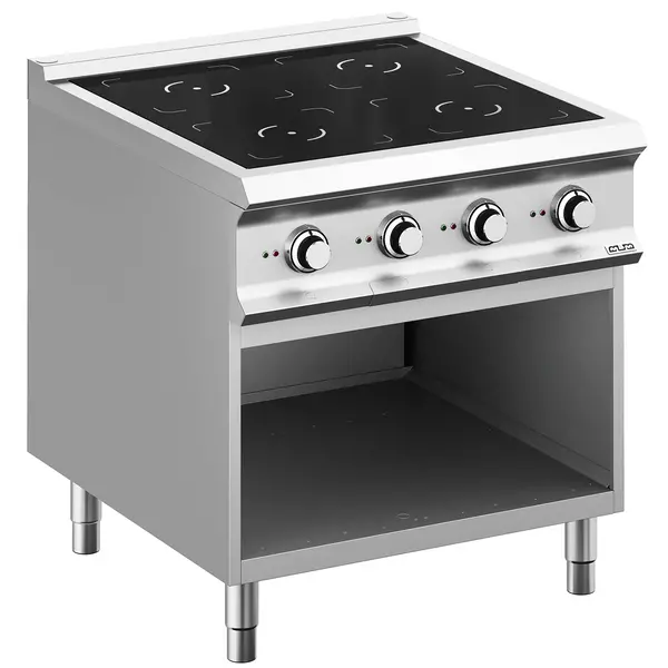 Inductiefornuis | DOMINA PRO 900 | 4 Kookpunten | 20kW (400V) | Open Onderkast | 800x900x850(h)mm