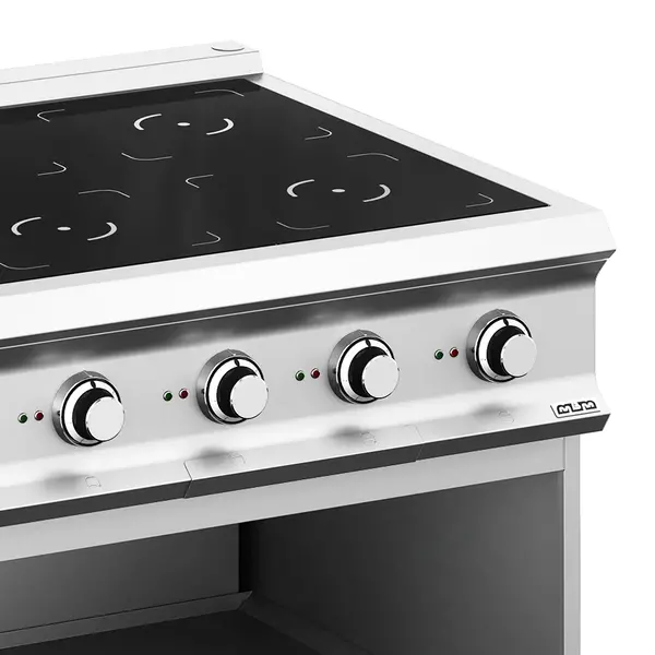 Inductiefornuis | DOMINA PRO 900 | 4 Kookpunten | 20kW (400V) | Open Onderkast | 800x900x850(h)mm