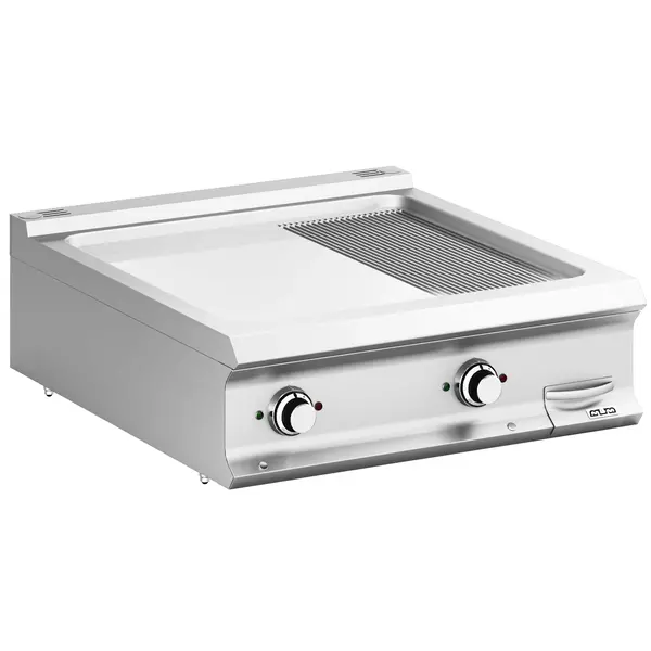 Bak-/Grillplaat | DOMINA PRO 900 | Elektrisch | Glad/Gegroefd Oppervlak 700x690 (Verchroomd) | 14kW (400V) | 800x900x250(h)mm