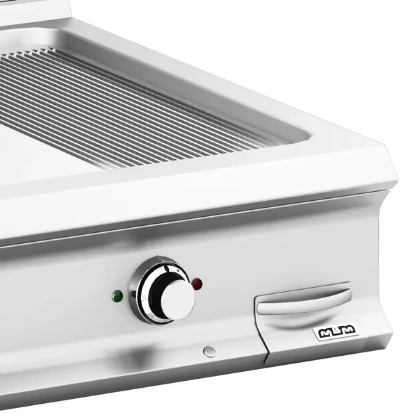 Bak-/Grillplaat | DOMINA PRO 900 | Elektrisch | Glad/Gegroefd Oppervlak 700x690 (Verchroomd) | 14kW (400V) | 800x900x250(h)mm