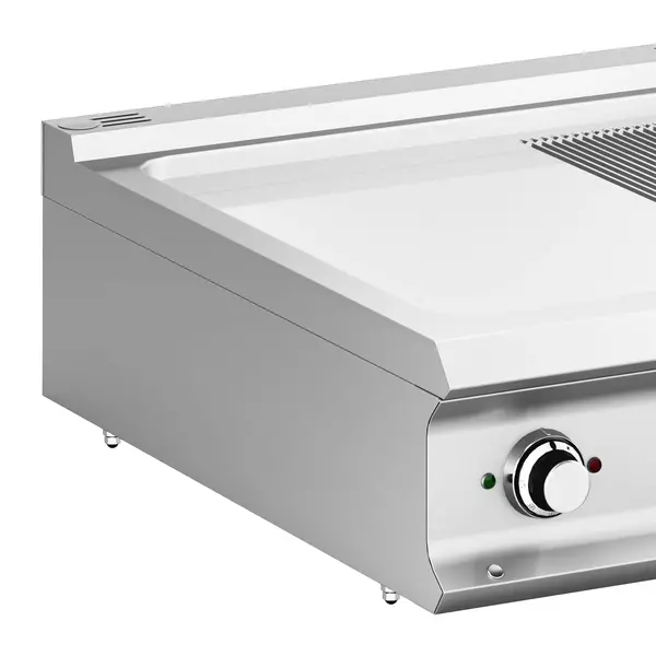 Bak-/Grillplaat | DOMINA PRO 900 | Elektrisch | Glad/Gegroefd Oppervlak 700x690 (Verchroomd) | 14kW (400V) | 800x900x250(h)mm