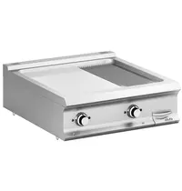 MBM Italy Bak-/Grillplaat | DOMINA PRO 900 | Elektrisch | Glad/Gegroefd Oppervlak 700x690 (RVS) | 14kW (400V) | 800x900x250(h)mm