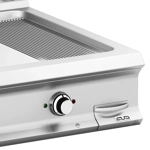 Bak-/Grillplaat | DOMINA PRO 900 | Elektrisch | Glad/Gegroefd Oppervlak 700x690 (RVS) | 14kW (400V) | 800x900x250(h)mm