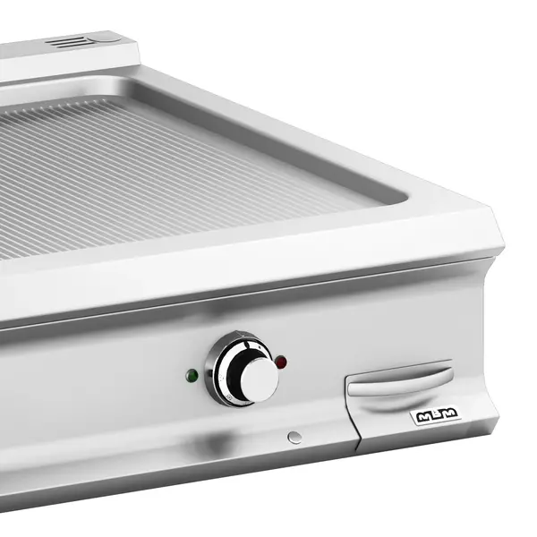 Bak-/Grillplaat | DOMINA PRO 900 | Elektrisch | Gegroefd Oppervlak 700x690 (RVS) | 14kW (400V) | 800x900x250(h)mm