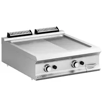 MBM Italy Bak-/Grillplaat | DOMINA PRO 900 | Gas | Glad/Gegroefd Oppervlak 700x690 (RVS) | 18.4kW | Piëzo Ontsteking | 800x900x250(h)mm