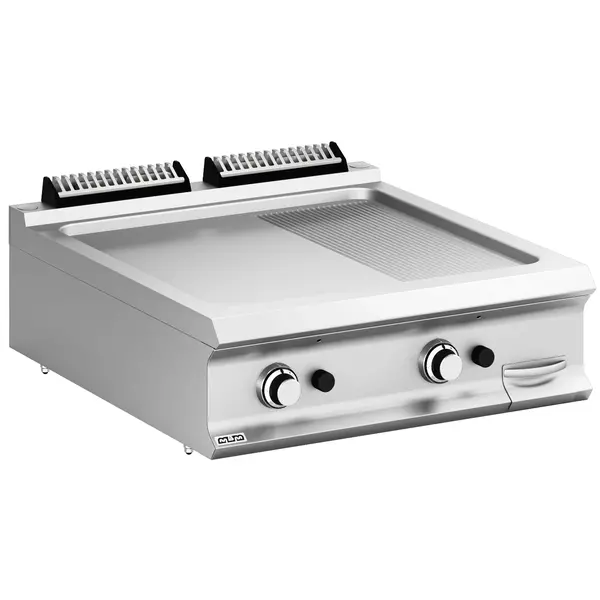 Bak-/Grillplaat | DOMINA PRO 900 | Gas | Glad/Gegroefd Oppervlak 700x690 (RVS) | 18.4kW | Piëzo Ontsteking | 800x900x250(h)mm