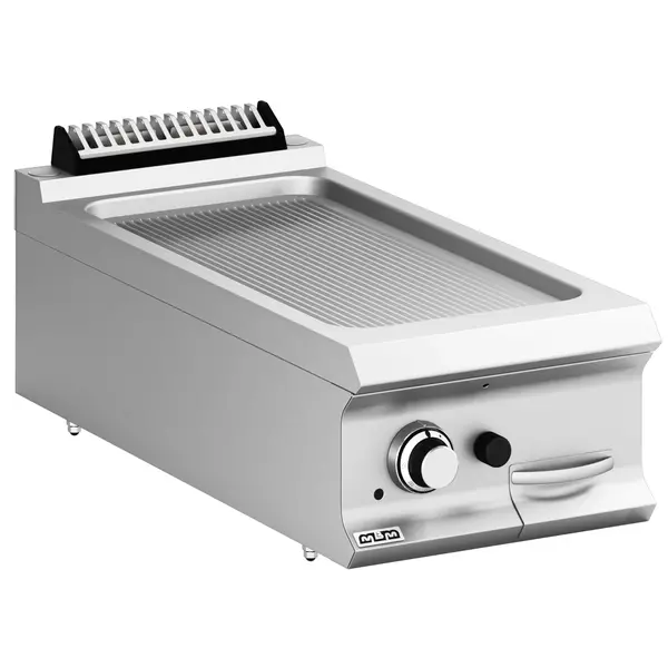 Bak-/Grillplaat | DOMINA PRO 900 | Gas | Gegroefd Oppervlak 330x690 (RVS) | 9.2kW | Piëzo Ontsteking | 400x900x250(h)mm