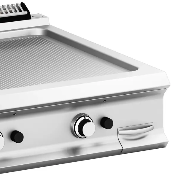 Bak-/Grillplaat | DOMINA PRO 900 | Gas | Gegroefd Oppervlak 700x690 (RVS) | 18.4kW | Piëzo Ontsteking | 800x900x250(h)mm