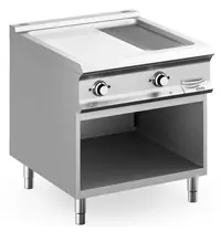 MBM Italy Bak-/Grillplaat | DOMINA PRO 900 | Elektrisch | Glad/Gegroefd Oppervlak 700x690 (Verchroomd) | 14kW (400V) | Open Onderkast | 800x900x850(h)mm