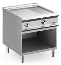 MBM Italy Bak-/Grillplaat | DOMINA PRO 900 | Elektrisch | Glad/Gegroefd Oppervlak 700x690 (RVS) | 14kW (400V) | Open Onderkast | 800x900x850(h)mm