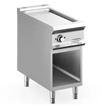 MBM Italy Bak-/Grillplaat | DOMINA PRO 900 | Elektrisch | Glad Oppervlak 330x690 (Verchroomd) | 7kW (400V) | Open Onderkast | 400x900x850(h)mm
