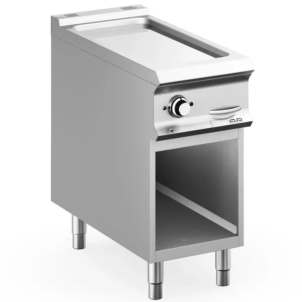 Bak-/Grillplaat | DOMINA PRO 900 | Elektrisch | Glad Oppervlak 330x690 (Verchroomd) | 7kW (400V) | Open Onderkast | 400x900x850(h)mm