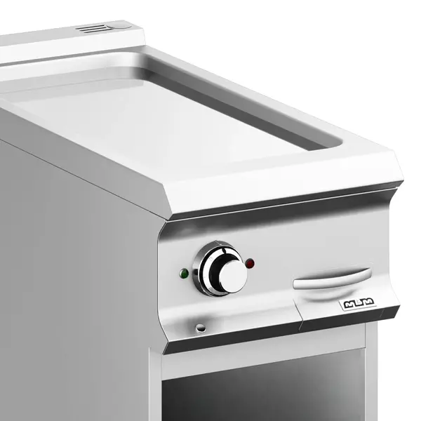 Bak-/Grillplaat | DOMINA PRO 900 | Elektrisch | Glad Oppervlak 330x690 (Verchroomd) | 7kW (400V) | Open Onderkast | 400x900x850(h)mm