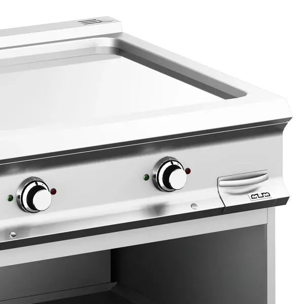 Bak-/Grillplaat | DOMINA PRO 900 | Elektrisch | Glad Oppervlak 700x690 (Verchroomd) | 14kW (400V) | Open Onderkast | 800x900x850(h)mm