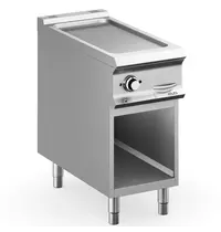 MBM Italy Bak-/Grillplaat | DOMINA PRO 900 | Elektrisch | Gegroefd Oppervlak 330x690 (RVS) | 7kW (400V) | Open Onderkast | 400x900x850(h)mm