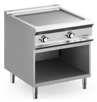MBM Italy Bak-/Grillplaat | DOMINA PRO 900 | Elektrisch | Gegroefd Oppervlak 700x690 (RVS) | 14kW (400V) | Open Onderkast | 800x900x850(h)mm