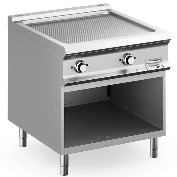 Bak-/Grillplaat | DOMINA PRO 900 | Elektrisch | Gegroefd Oppervlak 700x690 (RVS) | 14kW (400V) | Open Onderkast | 800x900x850(h)mm