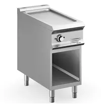 MBM Italy Bak-/Grillplaat | DOMINA PRO 900 | Elektrisch | Glad Oppervlak 330x690 (RVS) | 7kW (400V) | Open Onderkast | 400x900x850(h)mm
