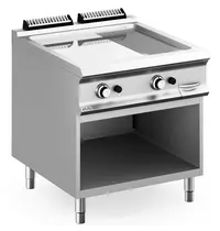 MBM Italy Bak-/Grillplaat | DOMINA PRO 900 | Gas | Glad/Gegroefd Oppervlak 700x690 (Verchroomd) | 18.4kW | Piëzo Ontsteking | Open Onderkast | 800x900x850(h)mm