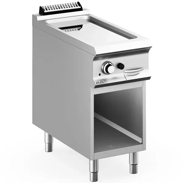 Bak-/Grillplaat | DOMINA PRO 900 | Gas | Glad Oppervlak 330x690 (Verchroomd) | 9.2kW | Piëzo Ontsteking | Open Onderkast | 400x900x850(h)mm