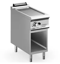 MBM Italy Bak-/Grillplaat | DOMINA PRO 900 | Gas | Gegroefd Oppervlak 330x690 (RVS) | 9.2kW | Piëzo Ontsteking | Open Onderkast | 400x900x850(h)mm