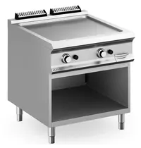 MBM Italy Bak-/Grillplaat | DOMINA PRO 900 | Gas | Gegroefd Oppervlak 700x690 (RVS) | 18.4kW | Piëzo Ontsteking | Open Onderkast | 800x900x850(h)mm