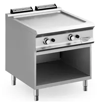 MBM Italy Bak-/Grillplaat | DOMINA PRO 900 | Gas | Glad Oppervlak 700x690 (RVS) | 18.4kW | Piëzo Ontsteking | Open Onderkast | 800x900x850(h)mm