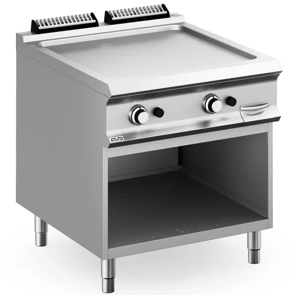 Bak-/Grillplaat | DOMINA PRO 900 | Gas | Glad Oppervlak 700x690 (RVS) | 18.4kW | Piëzo Ontsteking | Open Onderkast | 800x900x850(h)mm