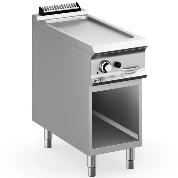 Bak-/Grillplaat | DOMINA PRO 900 | Gas | Glad Oppervlak 330x690 (RVS) | 9.2kW | Piëzo Ontsteking | Open Onderkast | 400x900x850(h)mm