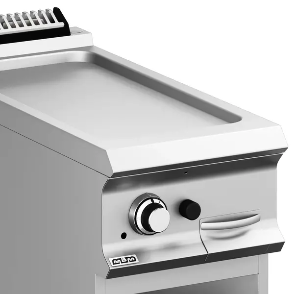 Bak-/Grillplaat | DOMINA PRO 900 | Gas | Glad Oppervlak 330x690 (RVS) | 9.2kW | Piëzo Ontsteking | Open Onderkast | 400x900x850(h)mm