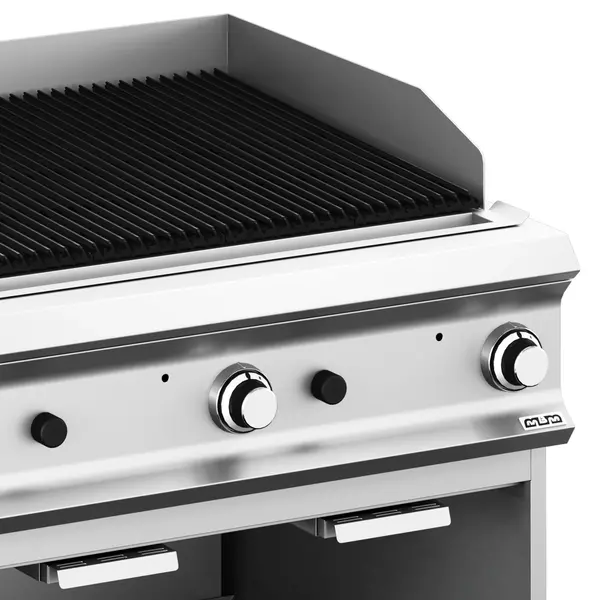 Lavasteengrill | DOMINA PRO 900 | Gas | Oppervlak 740x640 (Gietijzer) | 20kW | Piëzo Ontsteking | Open Onderkast | 800x900x850(h)mm