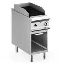 MBM Italy Lavasteengrill | DOMINA PRO 900 | Gas | Oppervlak 370x640 (Gietijzer) | 10kW | Piëzo Ontsteking | Open Onderkast | 400x900x850(h)mm 