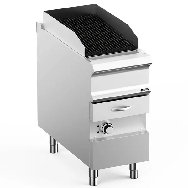 Stoomgrill | DOMINA PRO 900 | Elektrisch | Oppervlak 370x640 (Gietijzer) | 7kW (400V) | Uitneembare Waterlade | 400x900x850(h)mm
