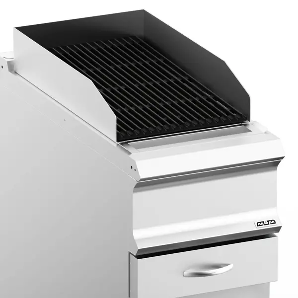 Stoomgrill | DOMINA PRO 900 | Elektrisch | Oppervlak 370x640 (Gietijzer) | 7kW (400V) | Uitneembare Waterlade | 400x900x850(h)mm