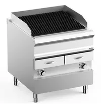 MBM Italy Stoomgrill | DOMINA PRO 900 | Elektrisch | Oppervlak 740x640 (Gietijzer) | 14kW (400V) | Uitneembare Waterladen | 800x900x850(h)mm