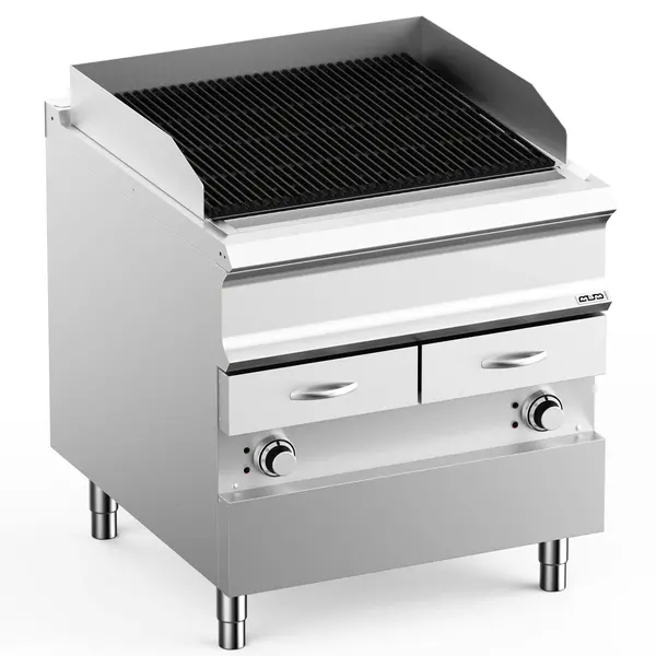 Stoomgrill | DOMINA PRO 900 | Elektrisch | Oppervlak 740x640 (Gietijzer) | 14kW (400V) | Uitneembare Waterladen | 800x900x850(h)mm
