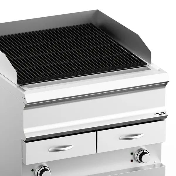 Stoomgrill | DOMINA PRO 900 | Elektrisch | Oppervlak 740x640 (Gietijzer) | 14kW (400V) | Uitneembare Waterladen | 800x900x850(h)mm