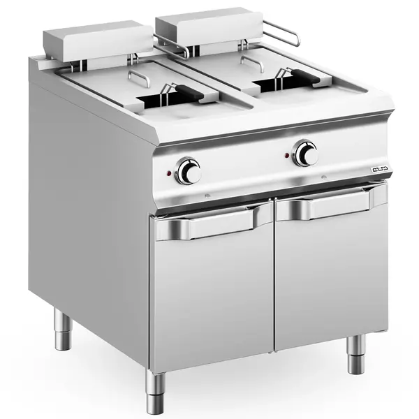 Friteuse | DOMINA PRO 900 | Elektrisch | 18+18L | 100°C/180°C | 32kW (400V) | Aftapkranen | 800x900x850(h)mm