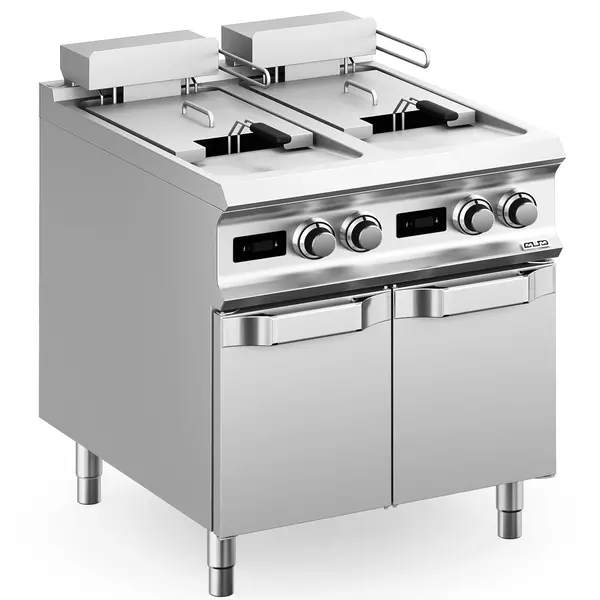 Friteuse | DOMINA PRO 900 | Elektrisch | 18+18L | 100°C/180°C | 32kW (400V) | Aftapkranen | Digitaal | 800x900x850(h)mm