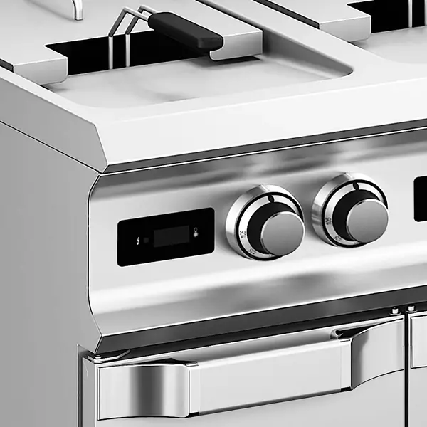 Friteuse | DOMINA PRO 900 | Elektrisch | 18+18L | 100°C/180°C | 32kW (400V) | Aftapkranen | Digitaal | 800x900x850(h)mm