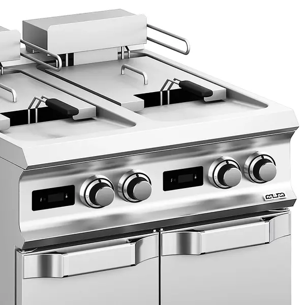 Friteuse | DOMINA PRO 900 | Elektrisch | 18+18L | 100°C/180°C | 32kW (400V) | Aftapkranen | Digitaal | 800x900x850(h)mm