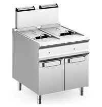 MBM Italy Friteuse | DOMINA PRO 900 | Gas | 18+18L | 90°C/190°C | 36kW | Aftapkranen | Piëzo Ontsteking | 800x900x850/1180(h)mm