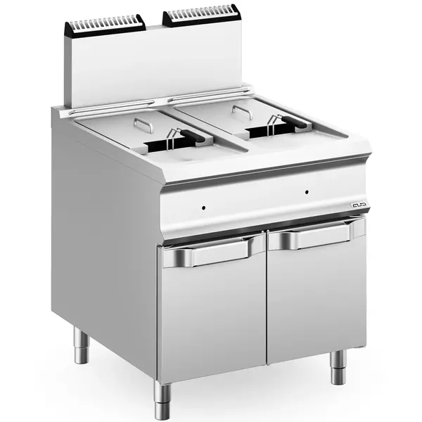 Friteuse | DOMINA PRO 900 | Gas | 18+18L | 90°C/190°C | 36kW | Aftapkranen | Piëzo Ontsteking | 800x900x850/1180(h)mm