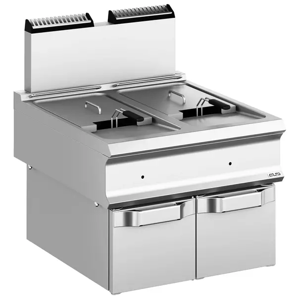 Friteuse | DOMINA PRO 900 | Gas | 18+18L | 90°C/190°C | 36kW | Aftapkranen | Piëzo Ontsteking | 800x900x580/908(h)mm