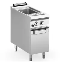 MBM Italy Pastakoker | DOMINA PRO 900 | Gas | 40L | 13.3kW (230V) | Vulkraan + Aftapkraan | Piëzo Ontsteking | 400x900x850(h)mm