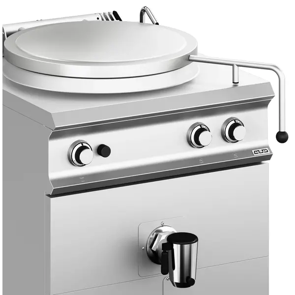 Kookketel | DOMINA PRO 900 | Gas | 150L | Directe Verhitting | 21kW | Piëzo Ontsteking | Vulkraan (Warm/Koud) + Aftapkraan | 800x900x850(h)mm