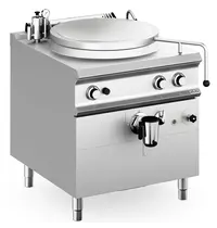 MBM Italy Kookketel | DOMINA PRO 900 | Gas | 100L | Indirecte Verhitting | 21kW | Piëzo Ontsteking | Vulkraan (Warm/Koud) + Aftapkraan | 800x900x850(h)mm 